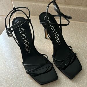 Calvin Klein patent leather sandal stiletto